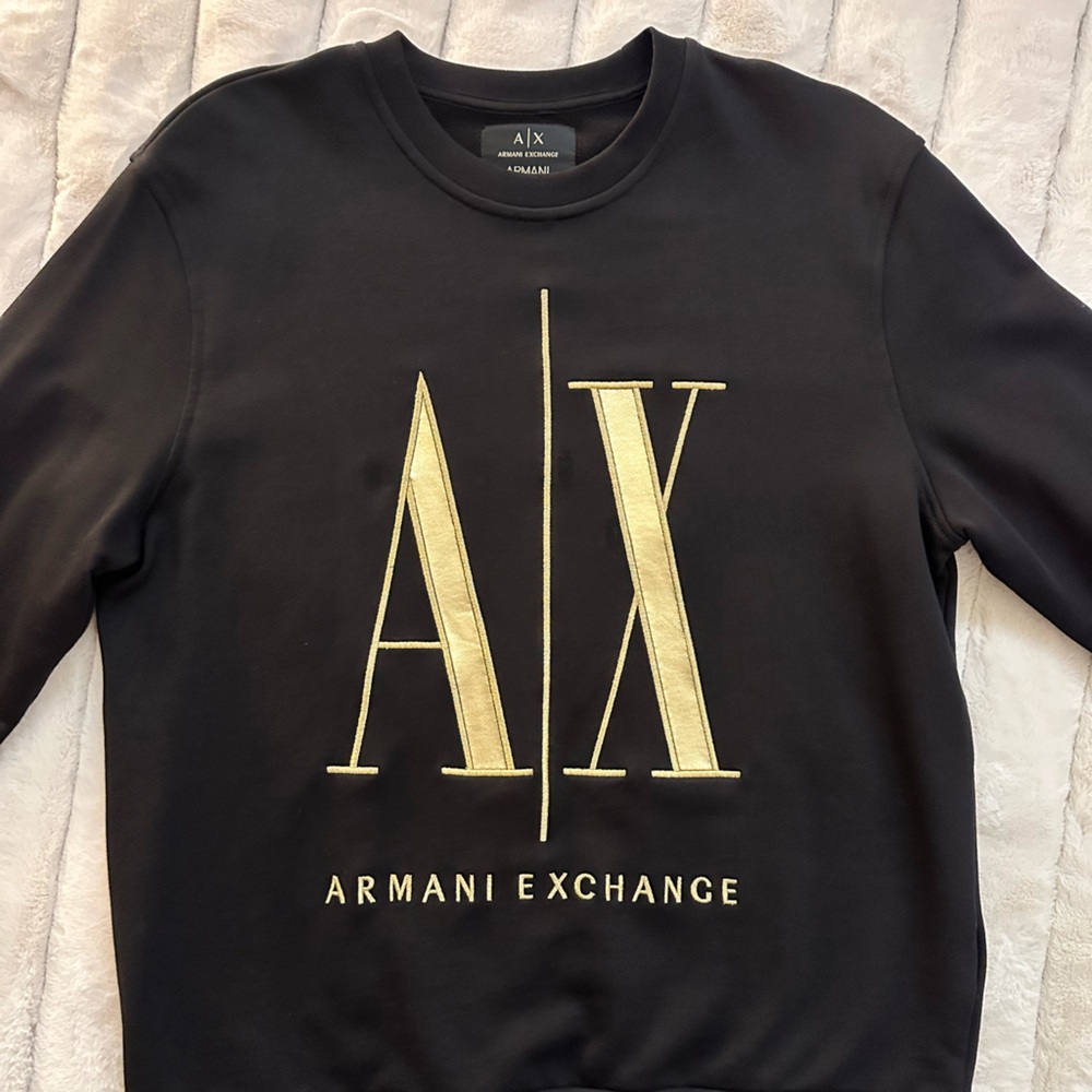 Armani Exchange Gold Logo Sweater